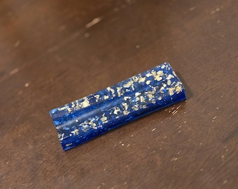 Resin Cone Holder – Navy Blue with Gold Leaf Flakes