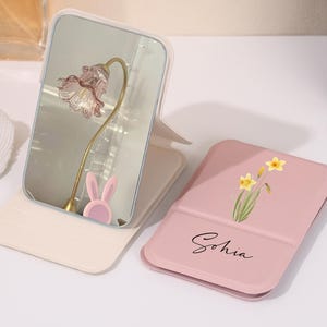 Brautjungfern Geschenke Taschen-Schminkspiegel, elegantes Brautparty-Geschenk, personalisierter Taschenspiegel, Brautjungfer Danke Geschenk, Reise-Schminkspiegel