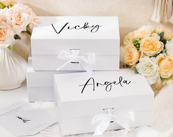 Personalized Bridesmaid Gift Box, Custom Name, Bridal Party Favor