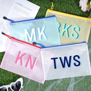 Schatten-Monogramm Pool-Tasche, personalisierte Brautjungfer-Strandbeutel, kundenspezifische wasserdichte Pool-Tasche, Brautjungfer-Geschenk-Tasche, Brautpartybevorzugung