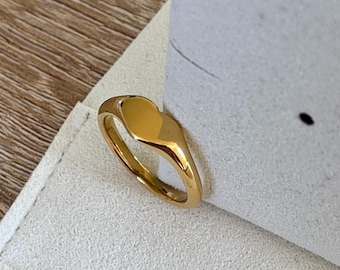 Heart ring made of stainless steel for women – 18K gold-plated, waterproof – gold – statement ring – gift – jewelry – for her – love – Christmas