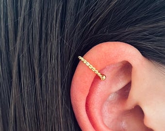 Earcuff – Twisted – 925 Sterling Silver 18K Gold Plated – Gold, Silver – Earring without stud – Ear clip Modern earrings – Christmas