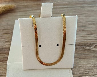 14K Gold Herringbone Necklace made of stainless steel - Snake chain - Layering - Silver - Everyday - Gift for her - Christmas - Herringbone