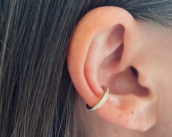Ear cuff – zirconia studded – 925 Sterling Silver 18K gold-plated – Gold, Silver – Earring without stud – Ear clip – Earrings – Christmas