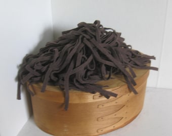 Dark Brown Upcycled Wool Fabric Strips