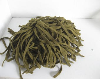 100 Army  Green Rug Hooking Strips 1/4 Inch Wide And 14  Inches Long