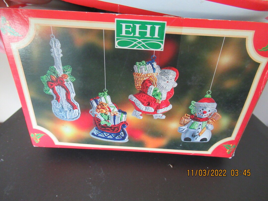Box of 8 Vintage Plastic Christmas Tree Ornaments Etsy