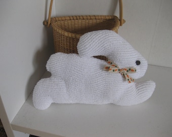 Handmade Running Vintage White Chenille Bedspread Fabric Easter Bunny
