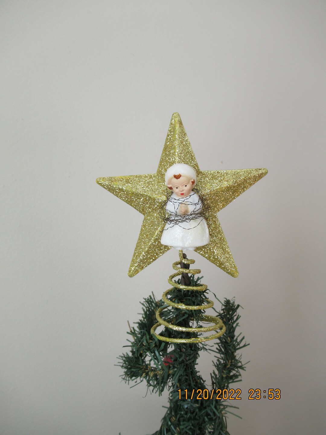 Upcycled Mini Christmas Tree Topper Etsy