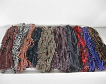 100 Mix Of Plaid Colors Rug Hooking Strips