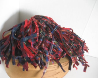 Plaid Wool Rug Hooking Strips