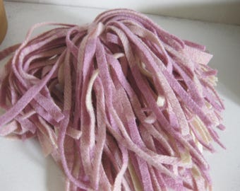 Lavender Plaid Wool Rug Hooking Strips