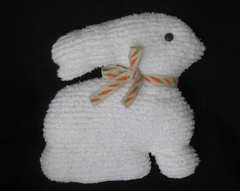 Handmade Easter Bunny Of Chenille Bedspread Cutter Fabric