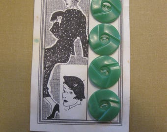 Vintage Green Plastic Buttons