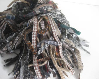 100 Mix Of Plaid Color Wool Rug Hooking Strips