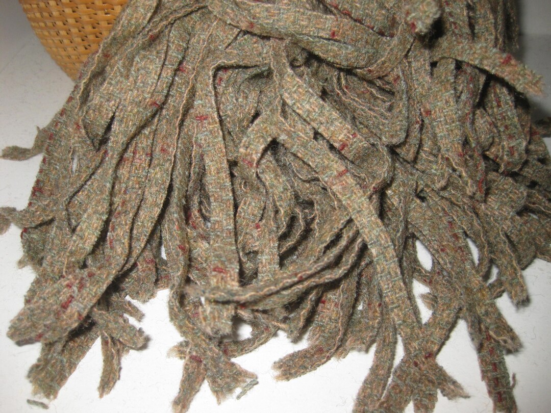 100 Cut Strips of Brown and Beige Wool for Rug Hooking Projects - Etsy