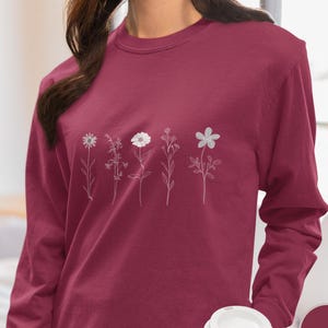 Floral Cottage Long Sleeve Cozy Shirt, Nature Lover Tee, Gift for Mom, Boho Style, Spring Fashion, Eco-Friendly Shirts