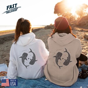 Celestial Whale Shark Hoodie, Minimalist Ocean Star Hoodie, Whale Shark Lover Gift, Cosmic Sea Creature Sweatshirt, Sea Creature Hoodie