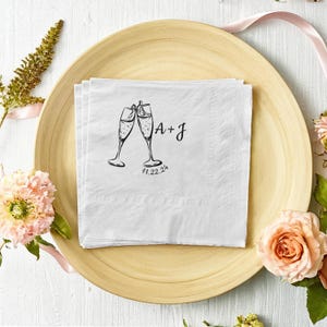 Tovaglioli da cocktail personalizzati per matrimonio, tovaglioli personalizzati per champagne, tovaglioli per fidanzamento, decorazioni per addio al nubilato, bomboniere per matrimonio