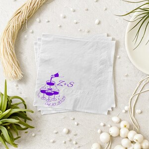 Personalized Champagne Tower Napkins: Wedding Cocktail Party Favors