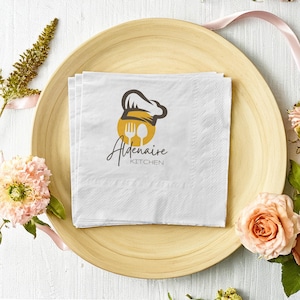 Personalized Logo Printed Napkins, Premium Custom Cocktail Napkins, Restaurant Logo, Café Trademark, Party Napkins, Cook-Out Garden Party