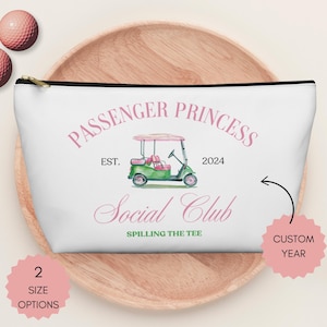 Custom Passenger Princess Golf Accessory Bag, Ladies Golf Bag Accessory, Pink Golf Bag, Pink Golf Cart Pouch, Golf Gift for Her, Social Club