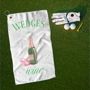 Wein-Golf-Handtuch, Damen-Golf-Handtuch, rosa Golf-Handtuch, Golf Bachelorette, rosa Golf-Geschenk für sie, Damen-Golftaschen-Accessoire, trendiges Golf-Geschenk