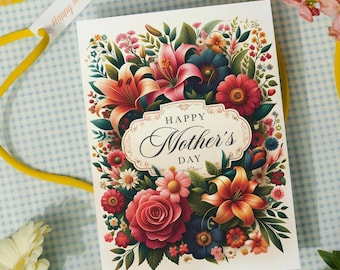 Elegant Floral Mother’s Day Printable Card | Instant Download | Digital Mother’s Day Card | Printable Greeting