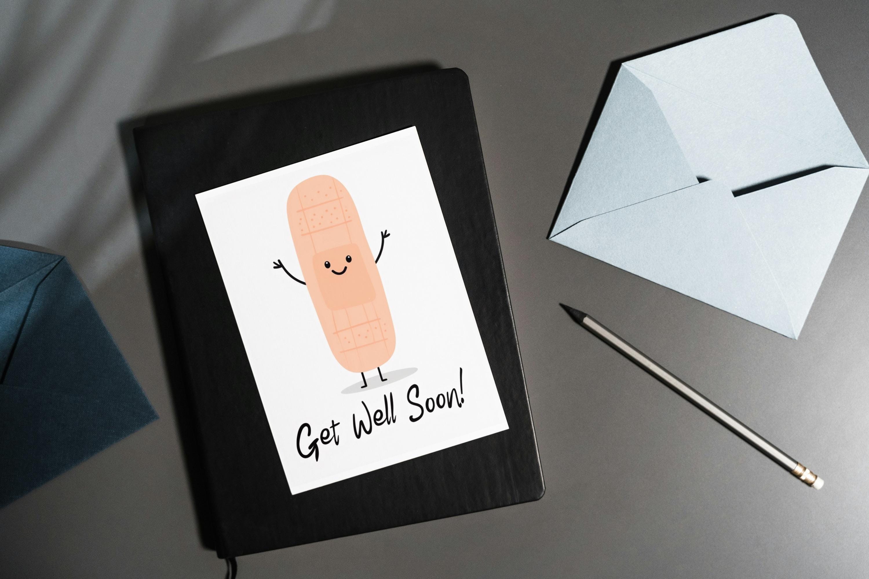 Printable Get Well Soon Card – Cute Bandaid Design – Digital Download ...