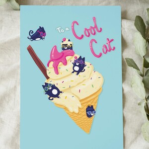 Cartão de gato para impressão - Gato legal usando óculos de sol - Cartão de felicitações digital engraçado, download instantâneo, 5x7 para impressão para aniversários ou apenas porque