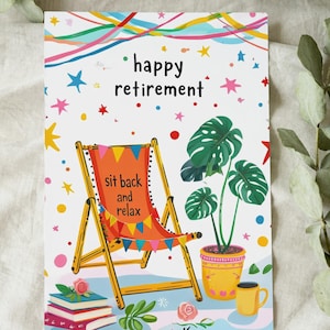 Afdrukbare pensioenkaart – "Happy Retirement" – digitale download, pensioen gefeliciteerd kaart, direct afdrukbare groet