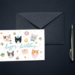 Cat Birthday Card Printable | Cute Digital Cat Greeting | Funny Instant Download Card for Birthday Celebration