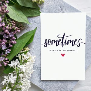 Carte de sympathie imprimable - « Parfois, il n'y a pas de mots » - Téléchargement numérique, carte de condoléances minimaliste, impression instantanée