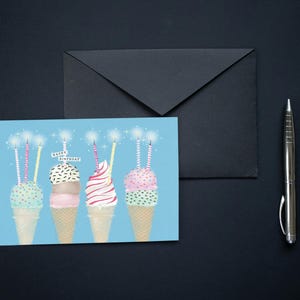 Ice Cream Birthday Card: Fun Dessert Theme (Digital Download)
