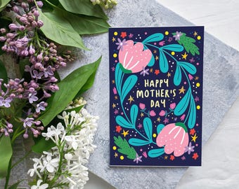 Playful Floral Mother’s Day Printable Card | Fun and Bright Design | Instant Download | Digital Mother’s Day Greeting