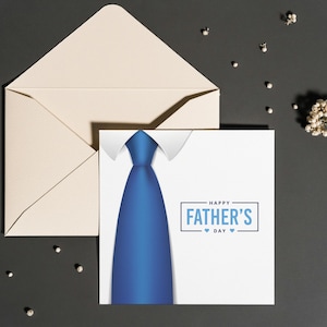 "Druckbare Vatertagskarte - ""Happy Father's Day"" Krawattendesign - Klassische digitale Grußkarte, Sofort Download, 13x15 Karte für Papa."