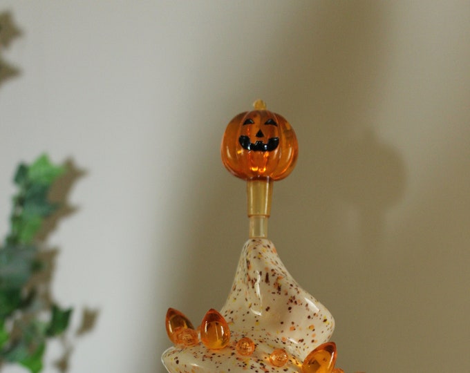 Ceramic Christmas Tree Topper Pumpkin Jack O Lantern Halloween Ceramic ...
