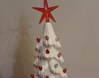 Bombillas de cerámica para árbol de Navidad, pequeñas bombillas de repuesto, transparentes, rojas y rosa claro, para San Valentín.
