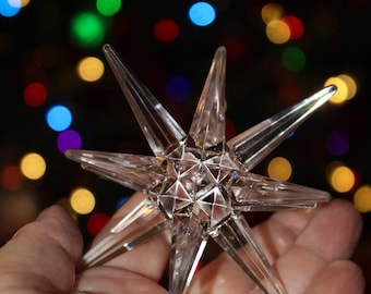 Ceramic Christmas Tree  topper     Sputnik acrylic star     ceramic  tree decoration