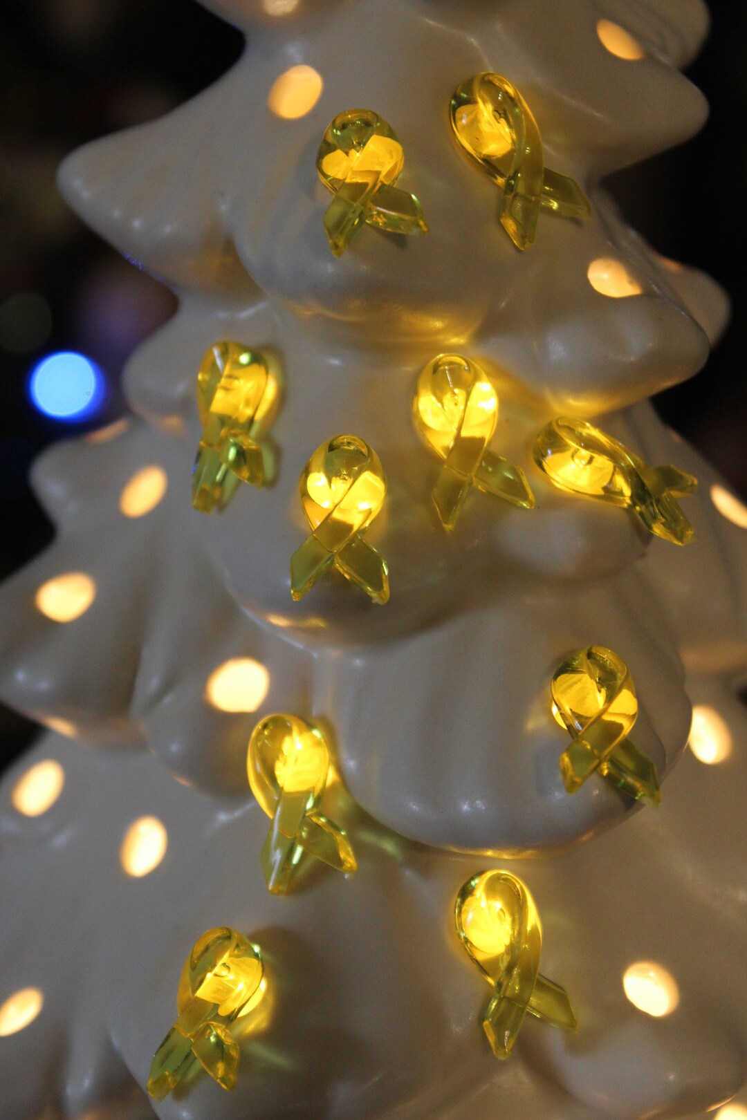 Ceramic Tree Bulbs Replacement Bulbs Easter Spring Yellow Ribbon Bow