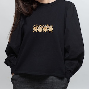 Halloween besticktes Sweatshirt, Geister besticktes Sweatshirt, gruseliges besticktes Sweatshirt, gemütliches besticktes Sweatshirt, ästhetische Stickerei
