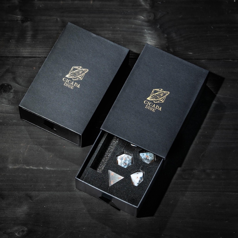 Gemstone Dice Set: Polyhedral DND Dice with Luxury Gift Box image 6