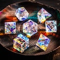 Rainbow Prism Glass Dice Set: Polyhedral DND Dice with Luxury Box product logo
