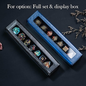 Juego de dados de piedras preciosas de madera petrificada: dados poliédricos DND Full set&display box