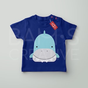 Cute Shark Kids T-Shirt Design | Digital Download | PDF | Make Your Own Outfit