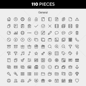 110 Premium General Icon Set | Digital Download | AI | EPS | SVG | Icon Set | Icon Set Transparent | General icons