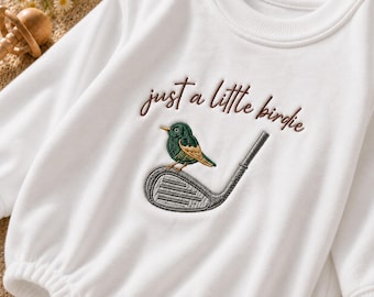 Just a Little Birdie Golf Embroidered Baby Romper | Golf Baby Bodysuit, Newborn Coming Home Onesie Baby