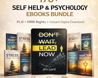 Paquete de más de 170 eBooks de autoayuda y psicología con derechos de reventa (PLR/MRR) / Guías para el desarrollo personal, la mentalidad y el bienestar mental / Descarga digital para generar ingresos pasivos.