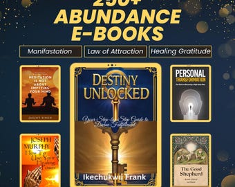 250+ Manifestation & Abundance eBooks | Chakra Healing, Law of Attraction (PLR, MRR Digital Download)
