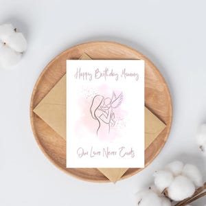 Cartão de aniversário de Baby in Heaven, cartão memorial para mamãe anjo, download digital de perda de bebê, presente de aniversário para impressão para mamãe enlutada